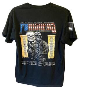 Y2K MARVEL THE PUNISHER UnisexAdult M Logo Graphic T Shirt Black Goth Punk Skull